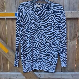 Michael Kors Black and White Patterned Sweater